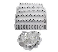 Tag del bestiame da 100 pezzi, etichette per cagnello di bestiame di plastica per capre di bovini di capre cervi, numerati per l'identificazione degli animali da allevamento bianco 301-400