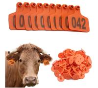 Tag del bestiame di bestiame marcatore per etichette per il bestiame di plastica per maiale tag di identificazione degli animali da bestiame di capra numerati 001-1000 arancione 201-300