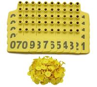 Tag del bestiame di bestiame marcatore per etichette per il bestiame di plastica per maiale tag di identificazione degli animali da bestiame di capra numerati 001-1000 giallo 801-900