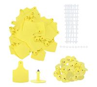 Tag del bestiame Ear Tag in plastica Tag 100 set per mucche di bestiame Accessori per la fattoria giallo 10x7,5 cm