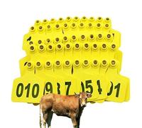 Tag del bestiame/pecore/maiale, 1-500 etichette per bestiame di plastica digitale, etichette per le orecchie di identificazione degli animali, comoda gestione di bovini, pecore e m yellow calf101-200