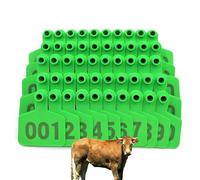 Tag del bestiame/pecore/maiale, 1-500 etichette per bestiame di plastica digitale, etichette per le orecchie di identificazione degli animali, comoda gestione di bovini, pec verde Adult cattle101-200