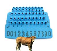 Tag del bestiame/pecore/maiale, 1-500 etichette per bestiame di plastica digitale, etichette per le orecchie di identificazione degli animali, comoda gestione di bovini, pecor blu Adult cattle401-500