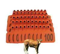 Tag del bestiame/pecore/maiale, 1-500 etichette per bestiame di plastica digitale, etichette per le orecchie di identificazione degli animali, comoda gestione di bovini, pecore arancione calf001-100