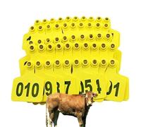Tag del bestiame/pecore/maiale, 1-500 etichette per bestiame di plastica digitale, tag dell'orecchio di identificazione degli animali per il bestiame per una facile gestion yellow Adult cattle301-400