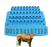 Tag del bestiame/pecore/maiale, 1-500 etichette per bestiame di plastica digitale, tag dell'orecchio di identificazione degli animali per il bestiame per una facile gestione di bovini blu calf001-100