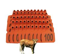 Tag del bestiame/pecore/maiale, 1-500 etichette per bestiame di plastica digitale, tag dell'orecchio di identificazione degli animali per il bestiame per una facile gest arancione Adult cattle001-100