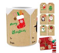Tag del nome di Natale - Etichette adesive rimovibili da cartone animato a 250 pezzi, set di tag da regalo di carta da imballaggio festivo | per buste box artigianato per bambini adulti amici affari f