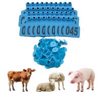 Tag dell'orecchio del bestiame grande etichetta per le orecchie di plastica per il maiale del polpaccio di bestiame con tag aurico dell'identificazione animale blu 001-100