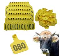 Tag dell'orecchio del bestiame in plastica Tag aurico Animali 001-100 Numero per le vacche di bestiame Pia Pecora Oreger Oreger Oreger Oreger giallo 301-400