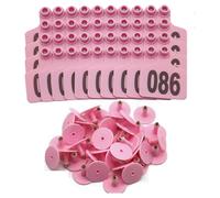 Tag dell'orecchio del bestiame in plastica Tag aurico Animali 001-100 Numero per le vacche di bestiame Pia Pecora Oreger Oreger Oreger Oreger rosa 501-600