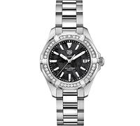 TAG Heuer Orologio svizzero al quarzo Aquaracer Diamond 35mm WAY131P.BA0748 da donna, Nero , Bracciale