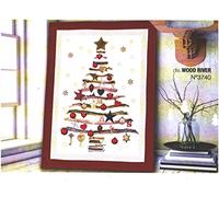 Tag House TOVAGLIA ARREDO NATALIZIA NATALE VARIE MISURE 100% PURO COTONE (dis. 3740 - WOOD RIVER, CM 145 X 230-8 POSTI)