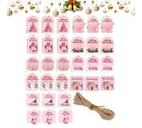 Tag Natale In Legno: 30 Pezzi Di Natale, Etichette Artigianali Rustiche Con E Fori Confezionati | Ideale Per Compleanno, Festa Di Halloween, Decorazioni, Incontri