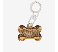 Tag per cani in acrilico carino con stampa patchwork in stile africano con doppio lato a forma di osso con portachiavi per decorazioni artigianali per animali domestici