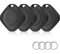 Tag Tracker, confezione da 4 (solo iOS), set di etichette intelligenti per | Impermeabile IP67, segnale acustico forte, batteria sostituibile, smart tag per chiavi, borse, bagagli, animali domestici