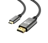 TagBreet Cavo da mini HDMI a HDMI 2.1 8 K, 2,1 m, 48 Gbps 8K a 60 Hz / 4K a 240 Hz HDR, guscio in alluminio intrecciato con eARC Dolby Atmos, compatibile con fotocamera, laptop, tablet, monitor