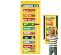 Tagesplan Taschenchart - Visueller Stundenplan Mit Beweglichem Pfeil | 130 cm Übersicht Für Kindergarten, Grundschule | Ideal Für Strukturierte Tagesabläufe Zu Hause, Inklusive 36 Karten, Haken