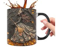 Tagina di caffè con le streghe - tazza da viaggio in ceramica Halloween coperchio, elegante 350 ml | Elegante bere spettrale per donne e uomini, autunnale ufficio, casa, regalo, accessorio decorazioni