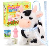 Tagitary Giocattoli di peluche interattivi a piedi suoni mucca bambini Wag Tail, testa del cenno realistica giocattoli di bestiame di peluche giocattoli di compleanno per i più piccoli