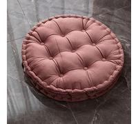TAGKOMA Cuscino da pavimento rotondo tinta unita olandese in velluto grande cuscino da pavimento per adulti, soggiorno, camera da letto, aula, yoga, meditazione, grande cuscino da pavimento, rosa, 60