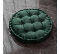 TAGKOMA Grande cuscino da pavimento rotondo in velluto olandese in tinta unita per adulti, soggiorno, camera da letto, aula all'aperto, yoga, meditazione, grande cuscino da pavimento, verde, 60 cm