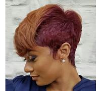 Tagli di capelli corti sintetici per donne Parrucche con taglio naturale per donne nere/bianche Parrucca corta con frangia-1074