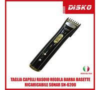 TAGLIA CAPELLI RASOIO REGOLA BARBA BASETTE RICARICABILE SONAR SN-6200