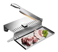 Taglia Carne Manuale per Carne, Affettatrice per Costolette Tagliatrice di Pollo in Acciaio Inossidabile per Impieghi Pesanti con Vassoio Tritaossa per Manzo Capra Maiale (samll)