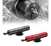 Taglia Cinture di Sicurezza e Rompivetro, 2 Pezzi Rompi Vetro Auto Emergenza, 2 in 1 Rompivetro, Martelletto Vetri Auto, Rompivetro Auto e Taglia Cintura Adatto per Fuga di Emergenza in Auto(Nero+Ross