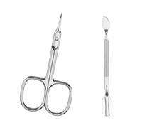 Taglia Cuticole Professionale, Set di Forbicine di Precisione per Cuticole e Spingipelle in Acciaio Inossidabile con Punte Curve e Ultra Affilate, Manicure, Sopracciglia, Strumenti per la Cura