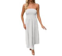 Taglia Extra Small Abiti Off Spalla Aderente Abito Lungo per Elegante Senza Maniche Cocktail Party Abito Camicia Abito Donna, bianco, XXL