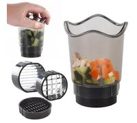 Taglia Frutta Affettatrice, Affettaverdure a Tazza Portatile Manuale Veloce Taglia Uva Multifunzionale Gadget da Cucina per Antipasto di Uova Fragola Banana, 1 Pezzi, Nero