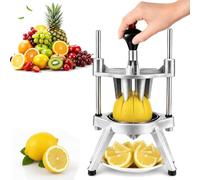 Taglia-limoni Commerciale, Spicchio Per Frutta E Verdura Resistente | Affettatrice per Frutta In Acciaio Inox 420 con Lame a V a Sezione 4/6/8/12 e Spazzola per la Pulizia per Bar(12 Pieces)