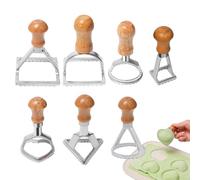 Taglia Pasta per Ravioli e Gnocchi,Tagliapasta Con Manico In Legno 7 Pezzi | Strumento da Cucina per Creare Forme Creative in Cottura e Cottura al Forno