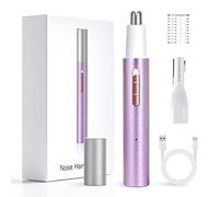 Taglia Peli Naso Donna Professionale Indolore,Rasoio Elettrico Tagliapeli Naso e Orecchie Ricaricabile Impermeabile IPX7(Porpora)