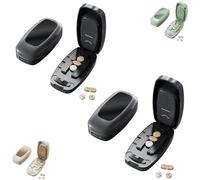 Taglia Pillole, Taglia Pillole di Precisione, Dividi Pastiglie, Tagliapillole Precisione in 2 e 4, Taglia Pastiglie Uso Quotidiano/Viaggio, Adatto a Tablet di Tutte Dimensioni (Grigio 2PCS)