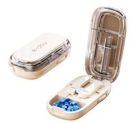 Taglia Pillole, Tagliapillole 1 su 4 per Compresse Piccole o Grandi, Taglia Pillole di Precisione per Dimezzamento, Taglio e Conservazione (Beige 1/4)