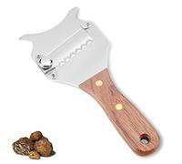 Taglia Tartufo, Affettatrice per tartufi in Acciaio Inossidabile, Coltello da Dessert a Lama ondulata, affettatrice per tartufi Professionale con Lama Regolabile e Manico in Palissandro