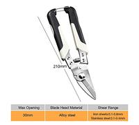 Taglia Tubi, Forbice di ferro da stiro di latta, cesoie in metallo taglio angolo di 45 gradi angolo pvc taglierina professionale industria professionale(210mm)