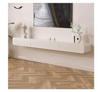 Taglia Unica Supporto TV sospeso for montaggio a parete in legno con armadietto multimediale e due cassetti, moderno centro di intrattenimento salvaspazio for televisione, decorazione for soggiorno, c