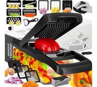 Taglia Verdure Affetta Verdure Manuale Spiralizzatore di Verdure,Mandolina per Verdure,Multifunzione Tritatutto Affettatrice Manuale Tagliaverdure Frutta Cipolla Patate Cubetti Julienne Grattugia