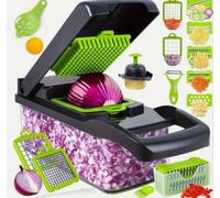 Taglia Verdure Multifunzione 14 Pezzi Mandolina Affetta Cubetti