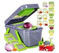 TAGLIA VERDURE MULTIFUNZIONE MANDOLINA MANUALE INOX AFFETTATRICE AFFETTATUTTO