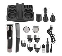 Tagliabarba da Parrucchiere Kit Professionale Per Toelettatura da Uomo Parrucchiere Elettrico Rasoio Ricaricabile Lavabile Trimmer Elettrico Kit da Toelettatura con Display Digitale LCD 6 in 1