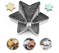 Tagliabiscotti a Stella,10 Pcs Stella Formine per Biscotti Natale Taglierine del Biscotto in Acciaio Inossidabile per Decorazioni in Fondente Decorazioni di Dolci di Pasticceria