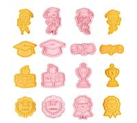 Tagliabiscotti di Laurea 2022 - Pacchetto di varietà di formine per Biscotti Estivi | 8 Pezzi Diploma, Trofeo, Medaglione, Libri, Laurea, Cappello di Laurea Stampo per Biscotti per Decorazioni