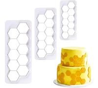Tagliabiscotti esagonale, in plastica per alimenti, sicuro e atossico per la cottura, ideale per decorare torte e feste, con un design geome