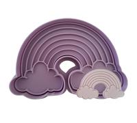 Tagliabiscotti.it - Arcobaleno con nuvolette Mod.1 - Tagliabiscotti - Cookies cutter per biscotti compleanno, battesimo, gender reveal - stampo per biscotti in pasta di zucchero. Dim. 8cm