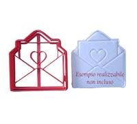 Tagliabiscotti.it - Busta con lettera d'amore - San Valentino - Cookies cutter - Tagliabiscotti - Formina - Cutter per biscotti o decorazioni torte in pasta di zucchero - Misura 8cm x 8cm x 1,2cm.